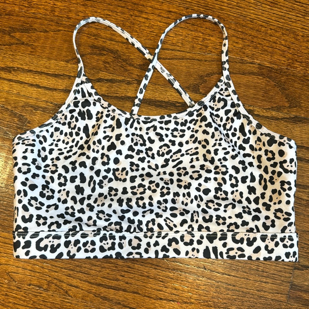 Leopard print sports bra